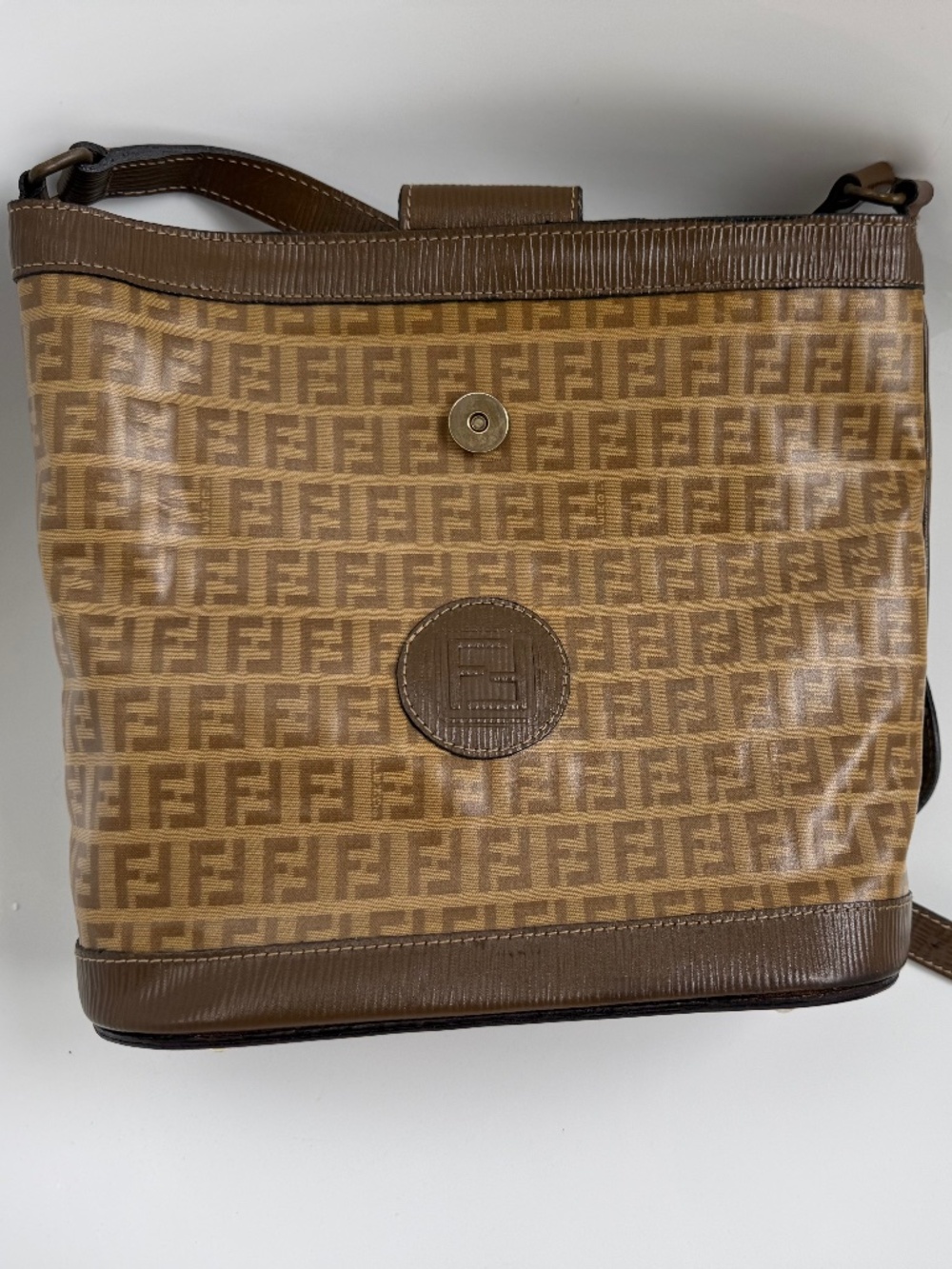 Fendi Authentic Vintage Zucchino Pattern shoulder bag